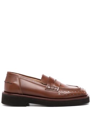 Nº21 square-toe leather loafers - Brown