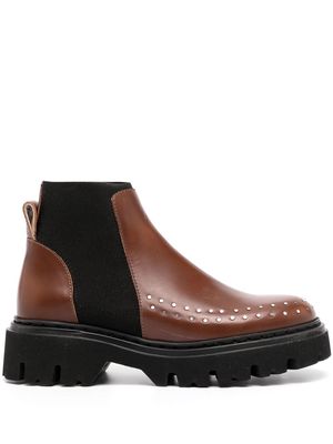 Nº21 stud-embellished leather ankle boots - Brown