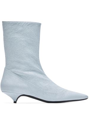 Nº21 textured-leather ankle boots - White