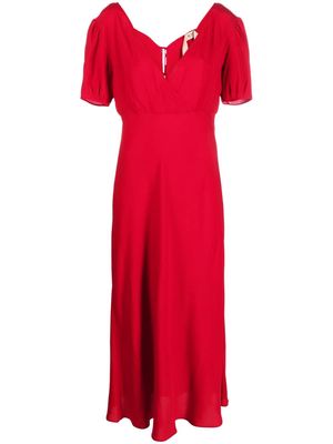 Nº21 tie-fastening midi dress - Red