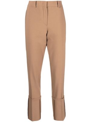 Nº21 turn-up hem tailored trousers - Brown