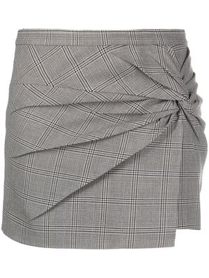 Nº21 twisted check-print mini skirt - Grey