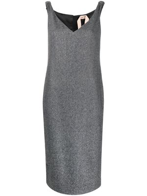Nº21 V-neck sleeveless midi dress - Grey