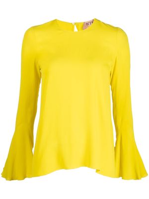 Nº21 V-neck wide-sleeved blouse - Yellow
