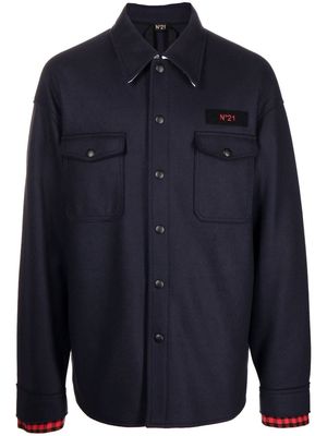 Nº21 virgin-wool shirt jacket - Blue