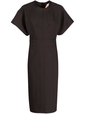 Nº21 wide-sleeve midi dress - Brown