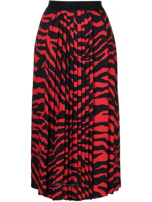 Nº21 zebra-print midi straight skirt - Red
