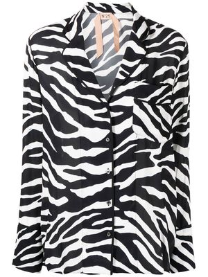 Nº21 zebra-print pocket shirt - Black
