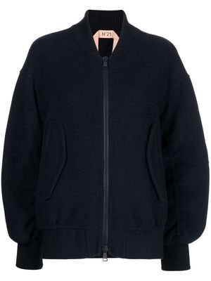 Nº21 zip-fastening wool bomber jacket - Blue