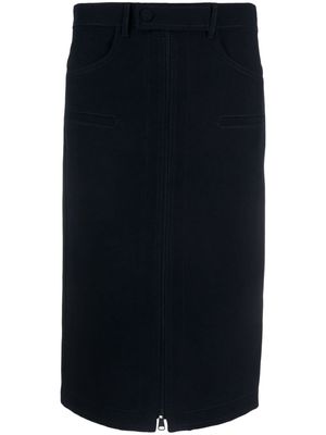 Nº21 zip-up midi pencil skirt - Blue