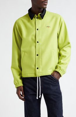 Noah Campus Wool Jacket in Chartreuse