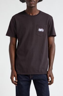 Noah Chaos Pocket Graphic T-Shirt in Dark Brown