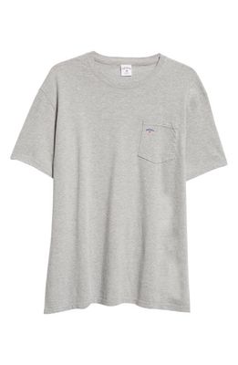 Noah Core Logo Cotton Blend Pocket T-Shirt in Heather Grey
