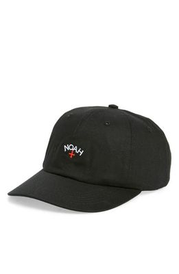 Noah Core Logo Twill Baseball Cap in Black