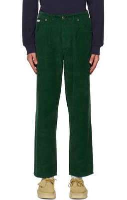 Noah Green Pleated Trousers