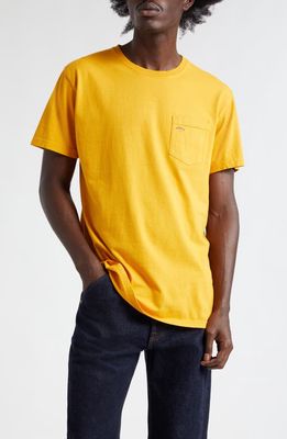 Noah Logo Pocket Cotton T-Shirt in Golden Orange