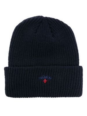 NOAH NY logo-embroidered knitted beanie - Blue