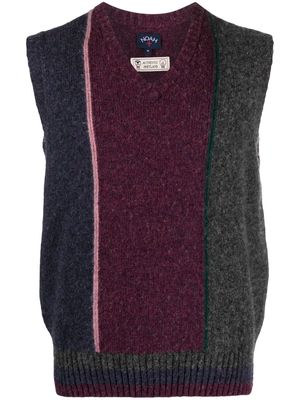 NOAH NY Shetland colour-block wool vest - Grey