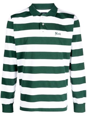 NOAH NY striped-pattern logo polo shirt - White