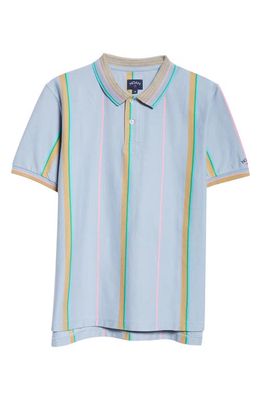 Noah Season One Stripe Cotton Polo in Blue /Tan/Green/Pink Stripe