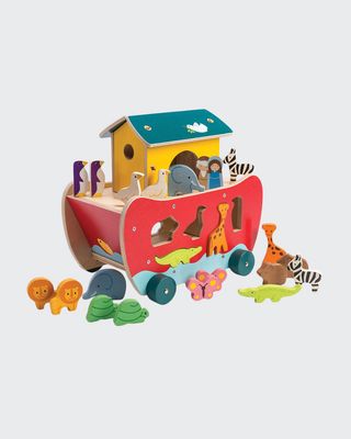 Noah's Shape Sorter Ark 22-Piece Wooden Toy Set