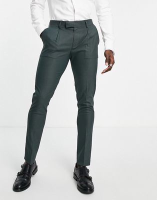Noak 'Camden' skinny premium fabric suit pants in green with stretch