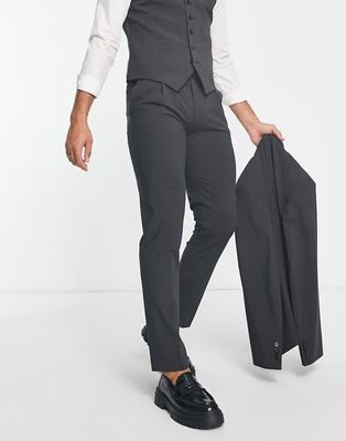 Noak 'Camden' slim premium fabric suit pants in charcoal gray with stretch