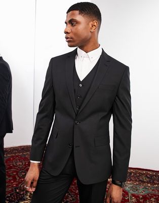 Noak 'Camden' slim suit jacket in black with two-way stretch