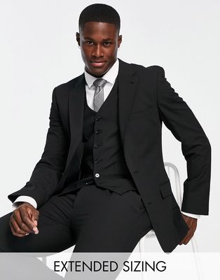 Noak Camden' super skinny premium fabric suit jacket in black with stretch