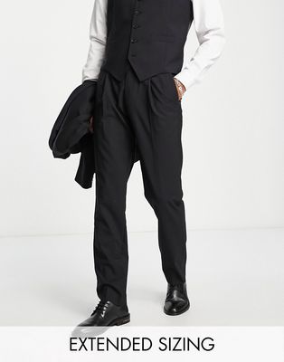 Noak premium wool-rich slim suit pants in black