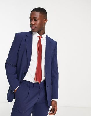 Noak Santiponce wool-rich skinny suit jacket in navy puppytooth check