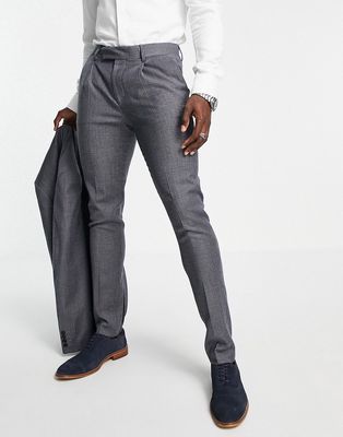 Noak skinny suit pants in gray puppytooth plaid virgin wool blend with stretch