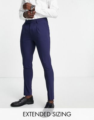 Noak Tower Hill super skinny suit pants in mid blue worsted wool blend with four-way stretch