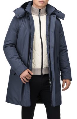 nobis Nord Water Repellent Down Insulated Trench Coat in Marine
