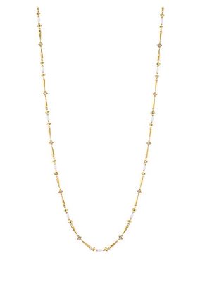 Noble 18K Yellow Gold, Brown Diamond & Ceramic Long Necklace