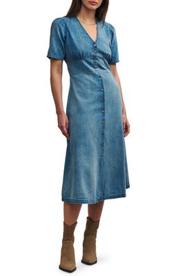 Nobody's Child Alexa Organic Cotton Denim Midi Dress in Blue