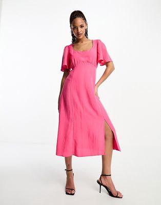 Nobody's Child Dee Dee linen blend midi dress in pink