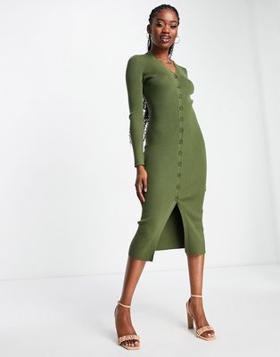 Nobody's Child knitted dress in olive green