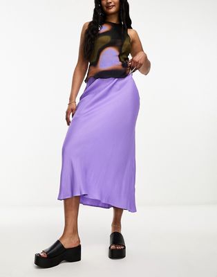 Nobody's Child Mila satin midi skirt in purple