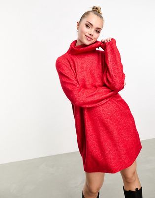 Nobody's Child oversized knitted mini dress in red