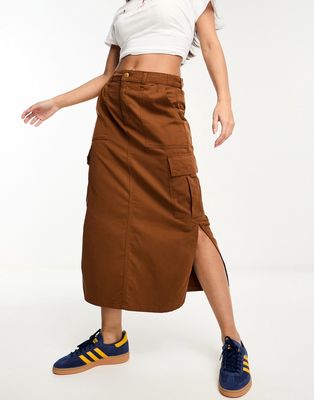 Nobody's Child Peonie cargo midi skirt in brown