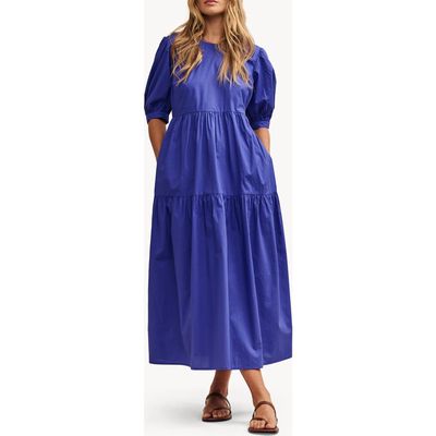 Nobody's Child Rochelle Organic Cotton Maxi Dress in Blue 