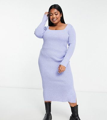 Nobody's Child square neck knit dress in blue