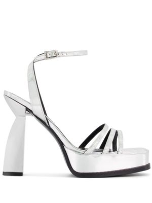 Nodaleto Angel F 120mm leather sandals - Silver
