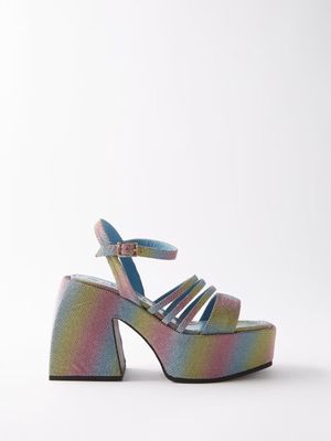 Nodaleto - Bulla Chibi Glitter-canvas Platform Sandals - Womens - Multi