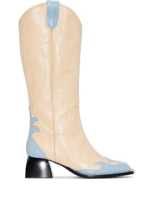 Nodaleto Bulla Jane leather cowboy boots - Neutrals