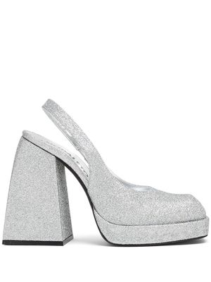 Nodaleto Bulla Jill glittery 120mm pumps - Silver