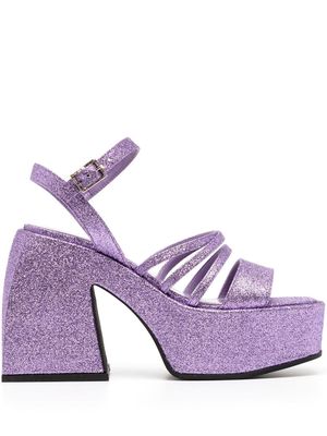 Nodaleto glittered platform pumps - Purple