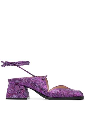 Nodaleto Kendra embroidered square-toe mules - Purple