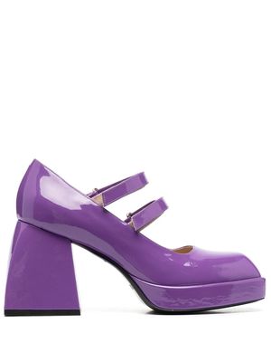Nodaleto square-toe leather sandals - Purple